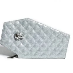 Lux De Ville Silver Sonic Sparkle Coffin Clutch Wallet Accessories
