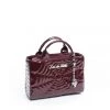 Lux De Ville Accessories Burgundy Crinkle Patent Mini Spider Web Tote