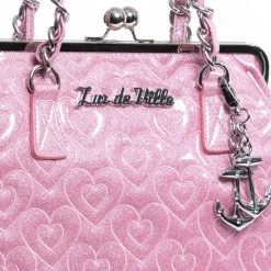 Lux De Ville Blush Pink Sparkle Ahoy Medium Kiss Lock Accessories