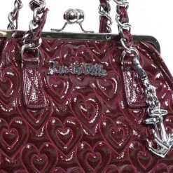 Lux De Ville Burgundy Crinkle Patent Ahoy Medium Kiss Lock Accessories