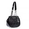 Lux De Ville Accessories Black Crinkle Patent Ahoy Medium Kiss Lock