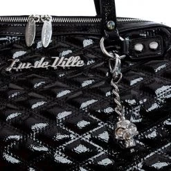 Lux De Ville Black Crinkle Patent Temptress Medium Tote