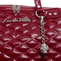 Lux De Ville Red Crinkle Patent Temptress Mini Tote Accessories