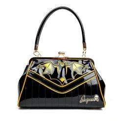 Sourpuss Nokturnal Bat Gold Kisslock Purse