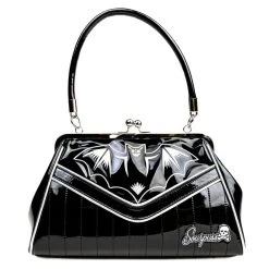 Sourpuss Nokturnal Bat Silver Kisslock Purse