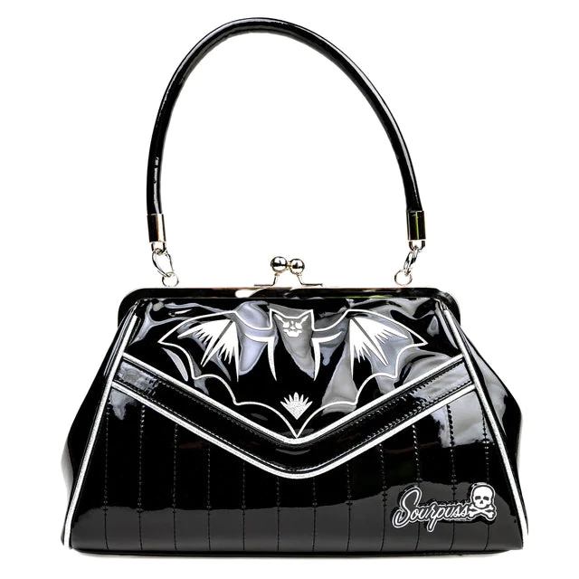 Sourpuss Nokturnal Bat Silver Kisslock Purse 3 Sourpuss Nokturnal Bat Silver Kisslock Purse