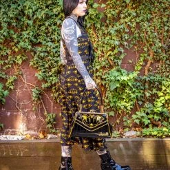 Sourpuss Nokturnal Bat Gold Kisslock Purse