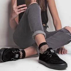 T.U.K. Guys Black Suede D-Ring VLK Creeper Sneaker