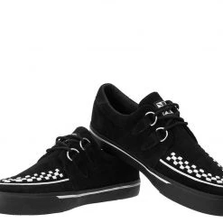 T.U.K. Guys Black Suede White Interlace VLK Creeper Sneaker