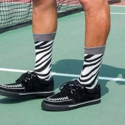 T.U.K. Guys Black Suede White Interlace VLK Creeper Sneaker