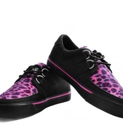 T.U.K. Black & Pink Leopard D-Ring VLK Sneaker