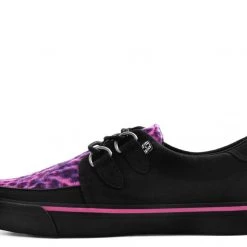 T.U.K. Black & Pink Leopard D-Ring VLK Sneaker