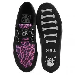 T.U.K. Black & Pink Leopard D-Ring VLK Sneaker