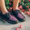 T.U.K. Black & Pink Leopard D-Ring VLK Sneaker