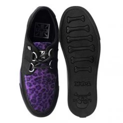 T.U.K. Creepers Black & Purple Leopard D-Ring VLK Sneaker