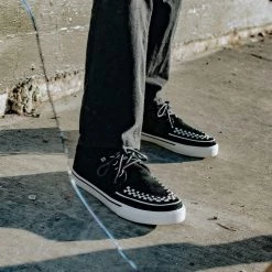 T.U.K. Black Suede D-Ring White Interlace VLK Sneaker