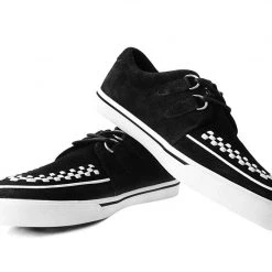 T.U.K. Black Suede D-Ring White Interlace VLK Sneaker