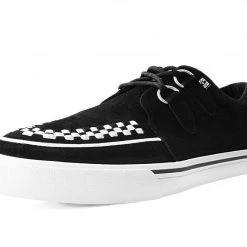 T.U.K. Black Suede D-Ring White Interlace VLK Sneaker