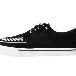 T.U.K. Black Suede D-Ring White Interlace VLK Sneaker