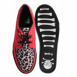 T.U.K. Red Faux Suede Leopard VLK Sneaker Creeper Sneaker Guys