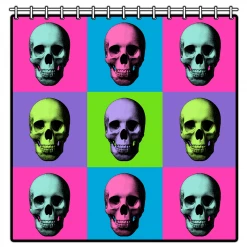 Too Fast Warskol Bright Skulls Shower Curtain Housewares