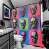 Too Fast Warskol Bright Skulls Shower Curtain Housewares 1 Too Fast Warskol Bright Skulls Shower Curtain Housewares