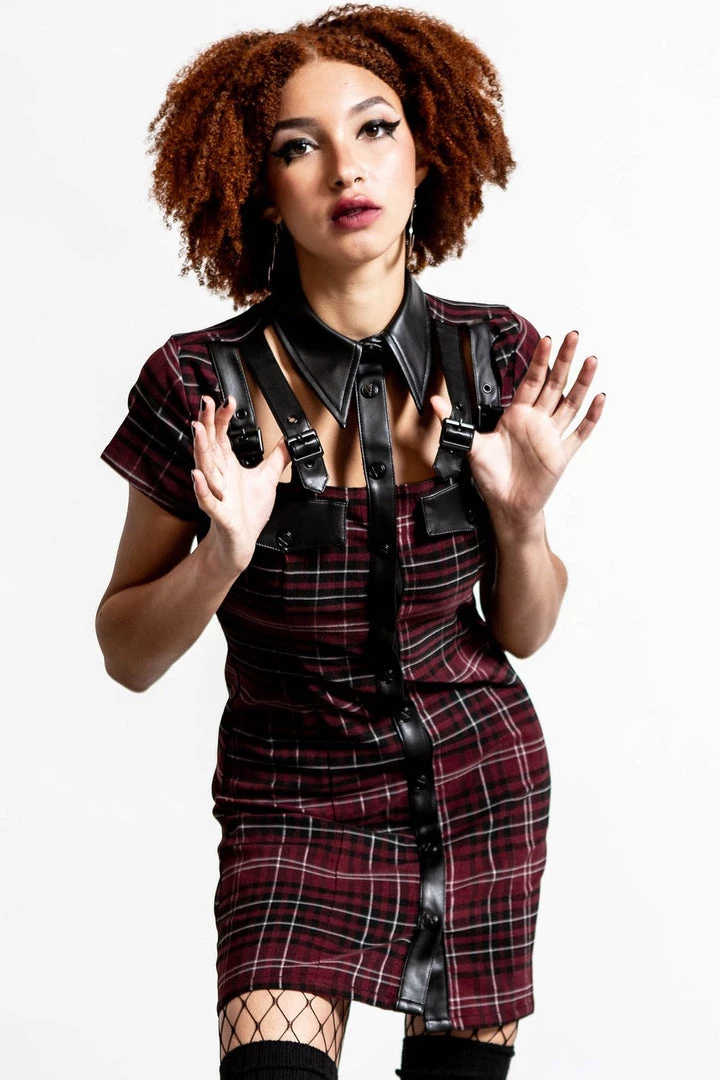 KillStar All Attitude Cut-Out Plaid Dress 3 KillStar All Attitude Cut-Out Plaid Dress