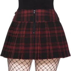 KillStar Red Plaid Bat Girl Mini Skirt Gals 14 KillStar Red Plaid Bat Girl Mini Skirt Gals