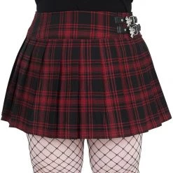 KillStar Red Plaid Bat Girl Mini Skirt Gals 15 KillStar Red Plaid Bat Girl Mini Skirt Gals
