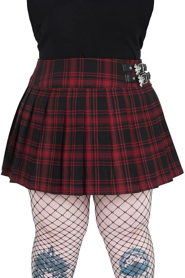KillStar Red Plaid Bat Girl Mini Skirt Gals 9 KillStar Red Plaid Bat Girl Mini Skirt Gals