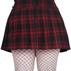 KillStar Red Plaid Bat Girl Mini Skirt Gals 12 KillStar Red Plaid Bat Girl Mini Skirt Gals