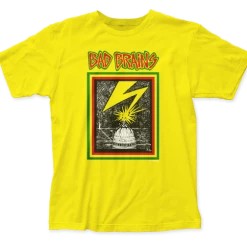 Band Merchandise Guys Bad Brains Capitol Yellow Band Shirt