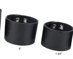 Funk Plus Plain Black Leather Wristband (Various Sizes)