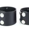 Funk Plus Plain Black Leather Wristband (Various Sizes)