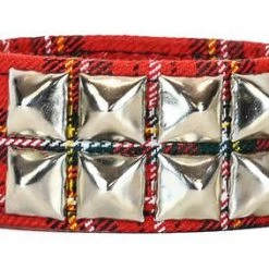 Funk Plus 2 Row Plaid Pyramid Stud Wristband (Various Colors)