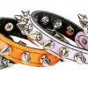 Funk Plus Spiked Single Row Patent Leather Wristband - Ice Pink Accessories