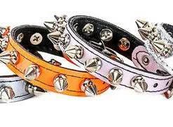 Funk Plus Spiked Single Row Patent Leather Wristband - Ice Pink Accessories