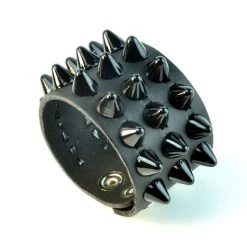 Funk Plus Three Row Tall British Cone Cone Stud Wristband Accessories