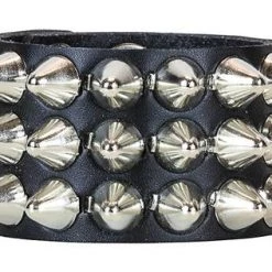 Funk Plus Three Row Tall British Cone Cone Stud Wristband Accessories