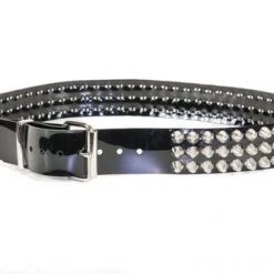 Funk Plus 3 Row British Tall Cone Stud Black Vegan Belt