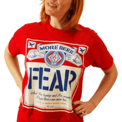 Band Merchandise Guys Fear More Beer Can Label Shirt