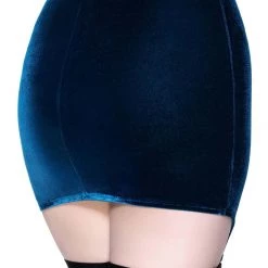 KillStar Cassandra Velvet Sapphire Blue Mini Skirt
