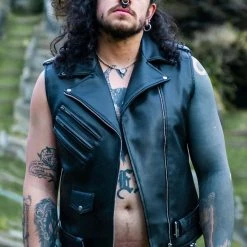 KillStar Guys Mens Black Vegan Leather Vest