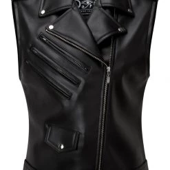 KillStar Guys Mens Black Vegan Leather Vest