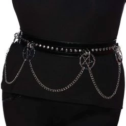 KillStar Black Gloss Curses Chain Belt Gals