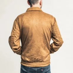 DeadRockers Guys Camel Vegan Faux Suede Mens Jacket (Limited)