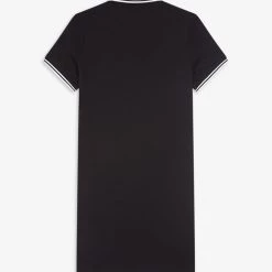 Fred Perry Twin Tipped Polo Dress Black / White Gals