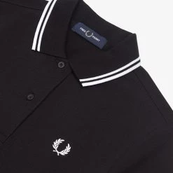 Fred Perry Twin Tipped Polo Dress Black / White Gals