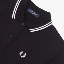 Fred Perry Twin Tipped Polo Dress Black / White Gals