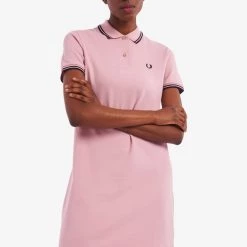 Fred Perry Twin Tipped Polo Dress Chalky Pink 11 Fred Perry Twin Tipped Polo Dress Chalky Pink